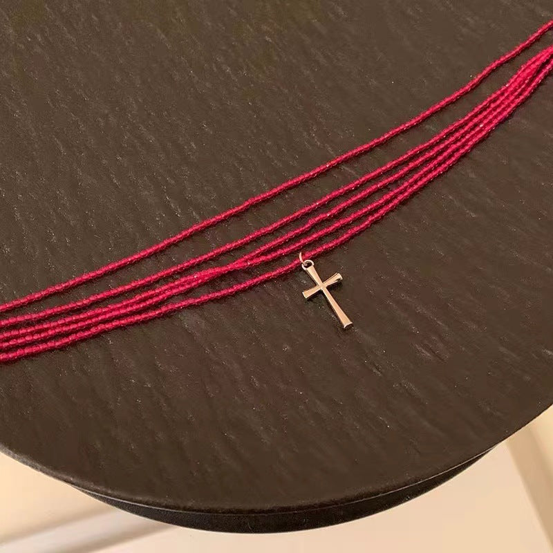 Blood Beads Choker | Gothic-Nocturne Doctrine, Y2K-Cyber Cutie, Sparkle-Crystal Kiss Style