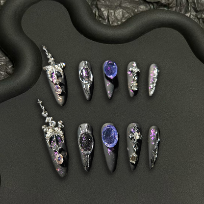 Purple Bell Press-On Nails | Other-Freestyle Signal Nail Art