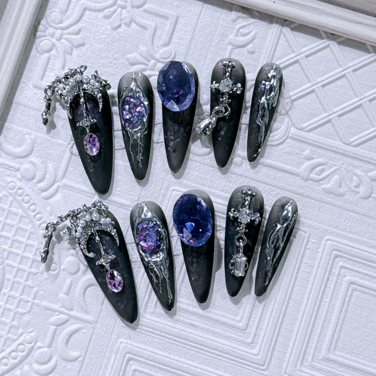 Purple Bell Press-On Nails | Other-Freestyle Signal Nail Art