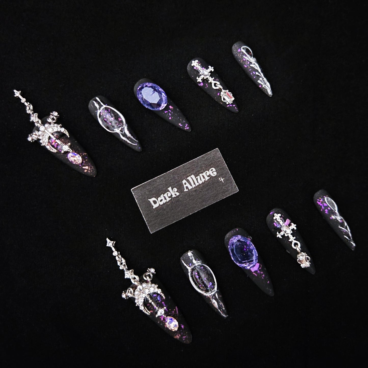 Purple Bell Press-On Nails | Other-Freestyle Signal Nail Art